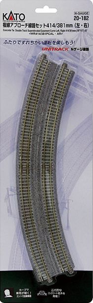 20-182 Double track concrete sleeper super elevated curve 414/381 mm easement