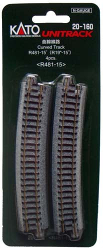 20-160 Kato Curved radius 481mm 15 degrees (4 pieces)