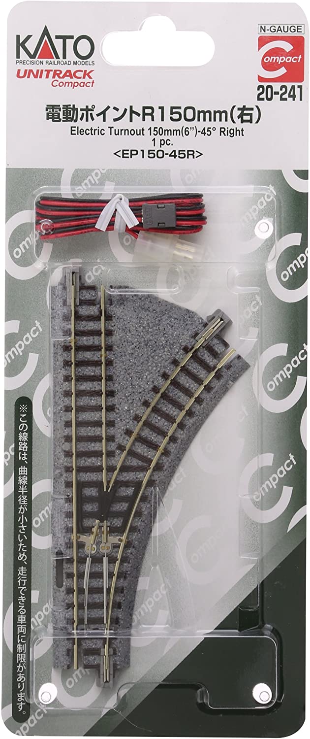 20-241 N Unitrack Compact 150mm (6") Electric Turnout, Right